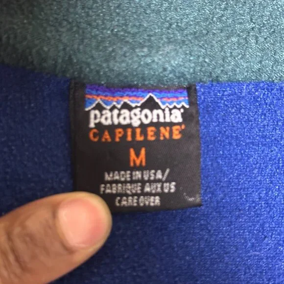 VTG Patagonia Capilene Sweater Men M Blue Outerwear Full Zip Fleece Gorpcore - Picture 4 of 11